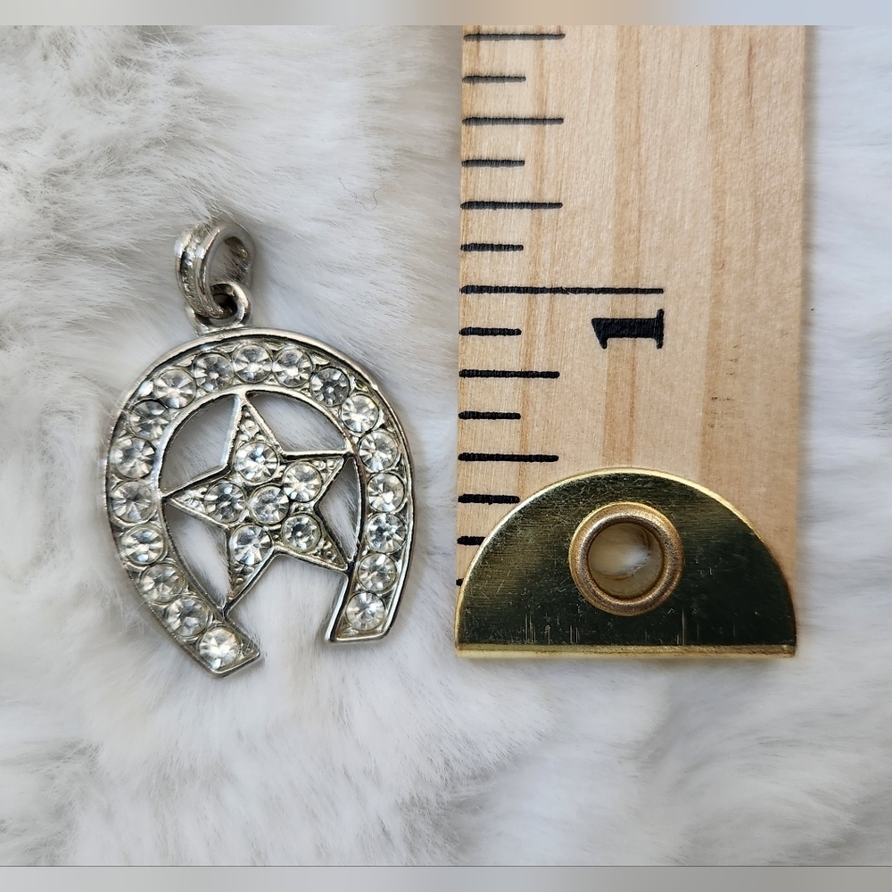 Vintage Star and Horseshoe Crystal Pendant - Picture 3 of 4